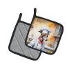 Italian Greyhound The Chef Pair of Pot Holders Kitchen Heat Resistant Pot Holders Sets Oven Hot Pads for Cooking Baking BBQ, 7 1/2 x 7 1/2