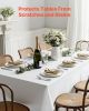 VEVOR White Tablecloths for Rectangle Tables, 6 Pack, 60 x 102 Inches, Reusable and Machine Washable Table Clothes, Wrinkle-Resistant Polyester Fabric