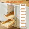 VEVOR 2 Tier Pull Out Cabinet Organizer, 14"W x 21"D Cabinet Drawer, Soft Close Slide out Shelf, Heavy-Duty Sliding Wood Drawer, Adjustable Base Cabin