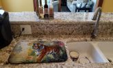 Bengal Tiger Dish Drying Mat Absorbent Dish Drying Mat Pad for Kitchen Counter Dish Drainer Mat for Countertop, 14 x 21", Multicolor