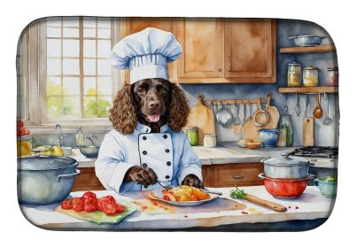 American Water Spaniel The Chef Dish Drying Mat Absorbent Dish Drying Mat Pad for Kitchen Counter Dish Drainer Mat for Countertop, 14 x 21, Multicolor