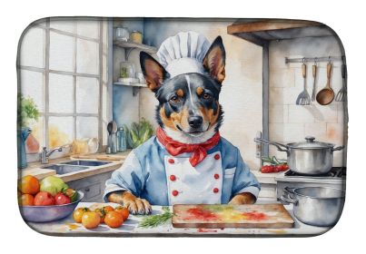 Australian Cattle Dog The Chef Dish Drying Mat Absorbent Dish Drying Mat Pad for Kitchen Counter Dish Drainer Mat for Countertop, 14 x 21, Multicolor