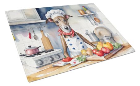 Greyhound The Chef Glass Cutting Board Decorative Tempered Glass Kitchen Cutting and Serving Board Large Size Chopping Board