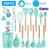 35Pcs Kitchen Cooking Utensils Set Spatula Set Baking Utensil Set Kitchen Accessories Necessities with Holder Egg Whisk Separator Tong Turner Spoons C