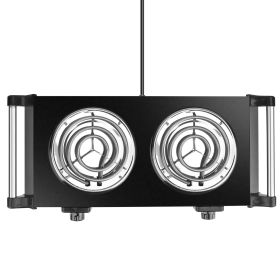 2000W Electric Dual Burner Portable Coil Heating Hot Plate Stove Countertop RV Hotplate with 5 Temperature Adjustments Portable Handles (Option: Burner BlackDouble)