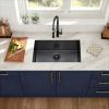 Classic Rectangular Gunmetal Black Undermount Kitchen Sink - 16 Gauge Single Bowl with Drain Assembly
