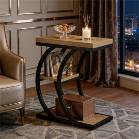 Tea table, sofa table, coffee table, side table with storage rack (Color: Universal)