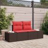 Garden Sofa with Cushion 184 x 62 x 69 cm Poly Rattan