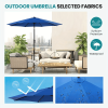 7.5-foot outdoor terrace sun umbrella, with button tilt and hand-cranking device, 6-rib design, UV15+ waterproof fabric