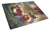 NEW Dachshund and Santa Claus Glass Cutting Board Decorative Tempered Glass Kitchen Cutting and Serving Board Large Size Chopping Board