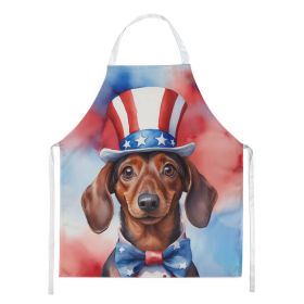 Dachshund Patriotic American Apron Cooking Kitchen Server Baking Crafts Gardening for Adult Women Men, Unisex, Large, Multicolor (Default: Default)