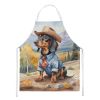 Dachshund Cowboy Welcome Apron Cooking Kitchen Server Baking Crafts Gardening for Adult Women Men, Unisex, Large, Multicolor