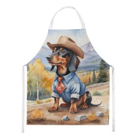 Dachshund Cowboy Welcome Apron Cooking Kitchen Server Baking Crafts Gardening for Adult Women Men, Unisex, Large, Multicolor (Default: Default)