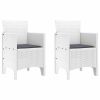Garden Chair 2 pcs White 20.87 x 19.29 x 33.46 in Polypropylene