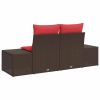 Garden Sofa with Cushion 184 x 62 x 69 cm Poly Rattan