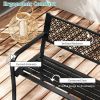 50 Inches Outdoor Garden Bench with Geometric Lattice Backrest and Slatted Seat