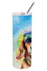 Dachshund Hippie Dawg Stainless Steel Skinny Tumbler Vacuum Double Walled Reusable Insulated Tumbler Travel Cup for Coffee Cocktails Gift with Lid