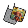 Dachshund in Sunflowers Pair of Pot Holders Kitchen Heat Resistant Pot Holders Sets Oven Hot Pads for Cooking Baking BBQ, 7 1/2 x 7 1/2