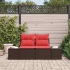 Garden Sofa with Cushion 184 x 62 x 69 cm Poly Rattan