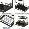 1/2pcs kitchen rack for sink organization and storage, under sink organization, sliding pull-out cabinet organization rack, metal sliding drawer, for