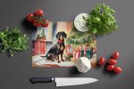 NEW Dachshund Cozy Christmas Glass Cutting Board Decorative Tempered Glass Kitchen Cutting and Serving Board Large Size Chopping Board