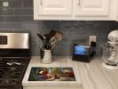 NEW Dachshund and Santa Claus Glass Cutting Board Decorative Tempered Glass Kitchen Cutting and Serving Board Large Size Chopping Board
