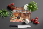 NEW Dachshund Christmas Cookies Glass Cutting Board Decorative Tempered Glass Kitchen Cutting and Serving Board Large Size Chopping Board