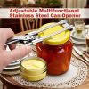 Ergonomic Adjustable Stainless Steel Jar & Can Opener - Effortless Grip for Seniors & Arthritis, Multifunctional Bottle Opener Fits Most Lids, Heavy D