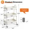 3/4-layer practical mobile trolley, metal movable storage rack, with lockable casters