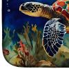 Loggerhead Sea Turtle Dish Drying Mat Absorbent Dish Drying Mat Pad for Kitchen Counter Dish Drainer Mat for Countertop, 14 x 21", Multicolor