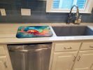 Jellyfish Dish Drying Mat Absorbent Dish Drying Mat Pad for Kitchen Counter Dish Drainer Mat for Countertop, 14 x 21", Multicolor