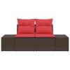 Garden Sofa with Cushion 184 x 62 x 69 cm Poly Rattan