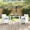 Garden Chair 2 pcs White 20.87 x 19.29 x 33.46 in Polypropylene