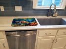 Loggerhead Sea Turtle Dish Drying Mat Absorbent Dish Drying Mat Pad for Kitchen Counter Dish Drainer Mat for Countertop, 14 x 21", Multicolor