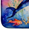 Dolphin Dish Drying Mat Absorbent Dish Drying Mat Pad for Kitchen Counter Dish Drainer Mat for Countertop, 14 x 21", Multicolor