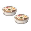 2Pcs Divided Serving Tray with Lid and Handle 360° Rotatable Snack Box Container with 6 Dividers Clear Portable Snack Platters for Fruit Candy Nut Sna